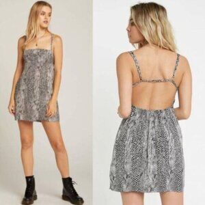 FREE PEOPLE Intimately Wild Child Mini Slip Dress B&W Snakeskin Sz XS